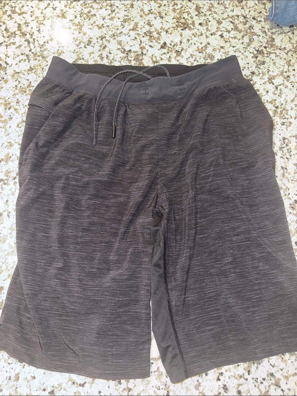 lululemon athletica Men's Heathered Charcoal Drawstring Athletic Shorts